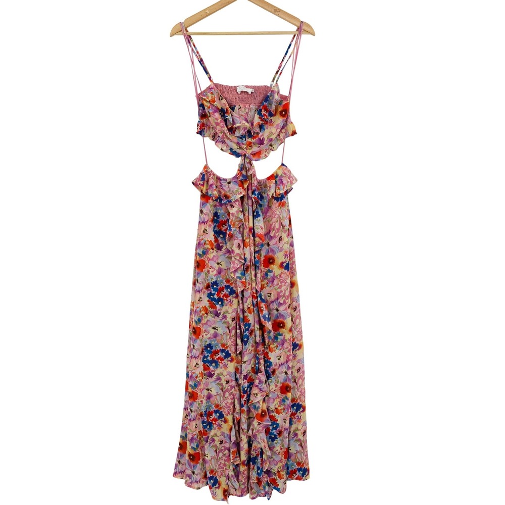 astr palace floral ruffle cutout maxi dress - Picture 5 of 6